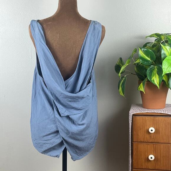 Brooklyn Industries Blue Linen Sleeveless Scoop Neck Top Size Large - Picture 2 of 5